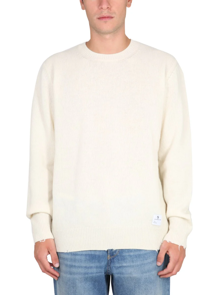 Department Five Ribbed Cross-Neck Choker Sweater