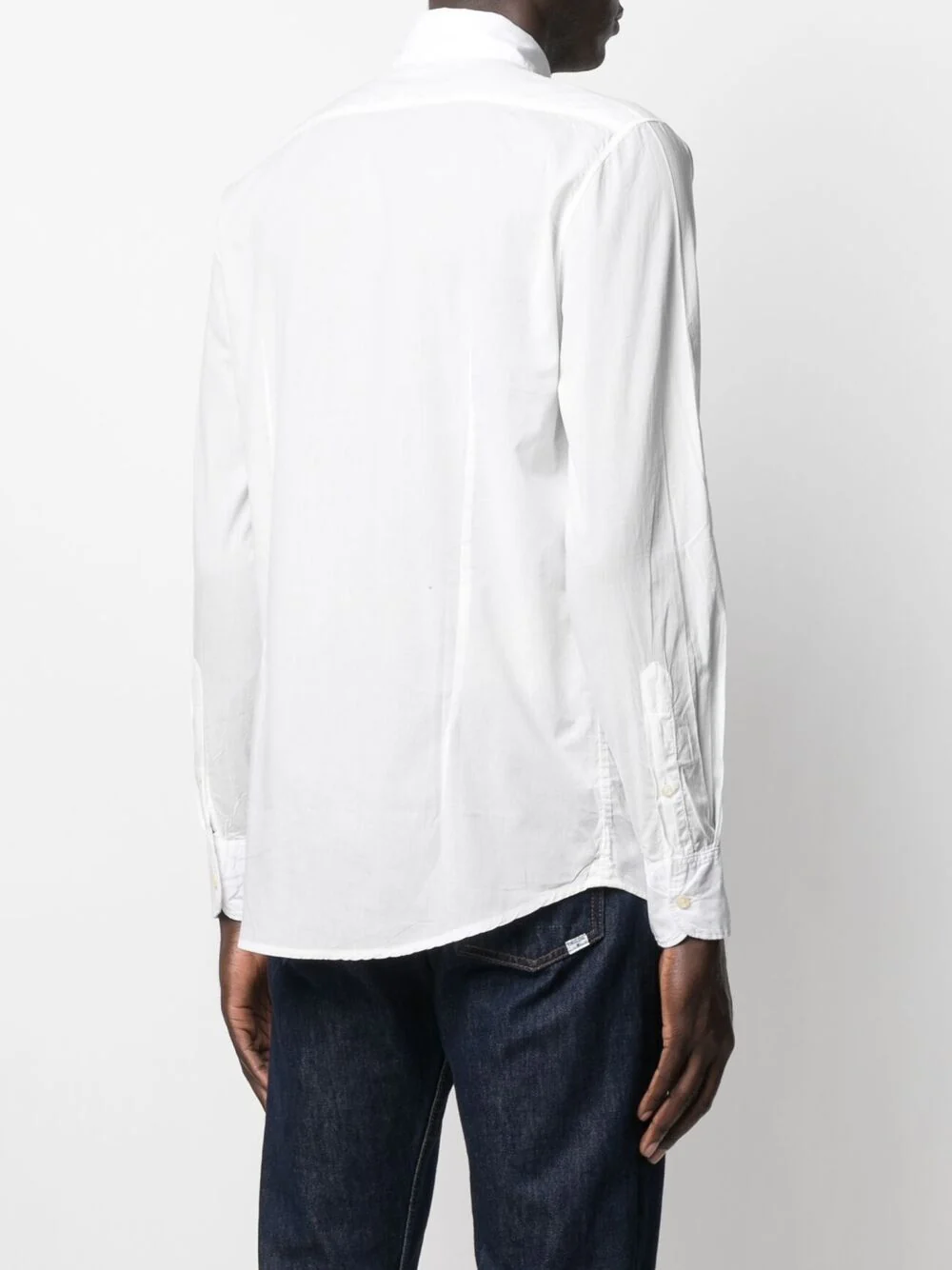 Deperlu Classic Collar Button-Up Shirt with Asymmetric Hem - Image 4