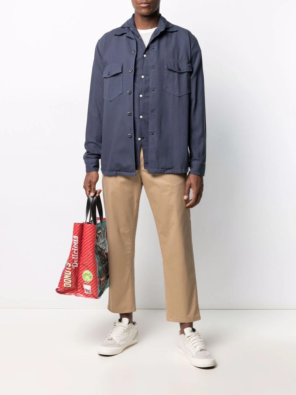 Deperlu Cotton Slim Cut Button-Down Long Sleeve Shirt - Image 2