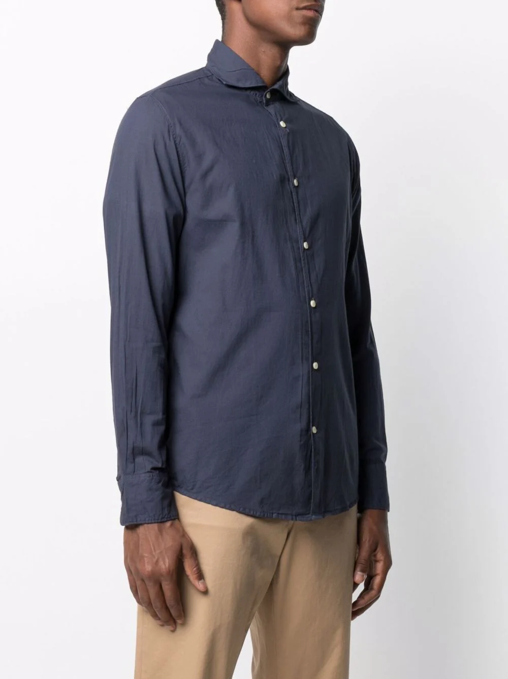 Deperlu Cotton Slim Cut Button-Down Long Sleeve Shirt - Image 3