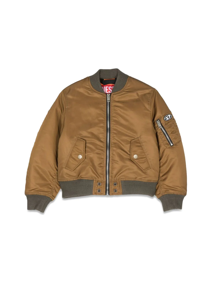 DIESEL KIDS Zipper Closure Polyamide Bomber Jacket