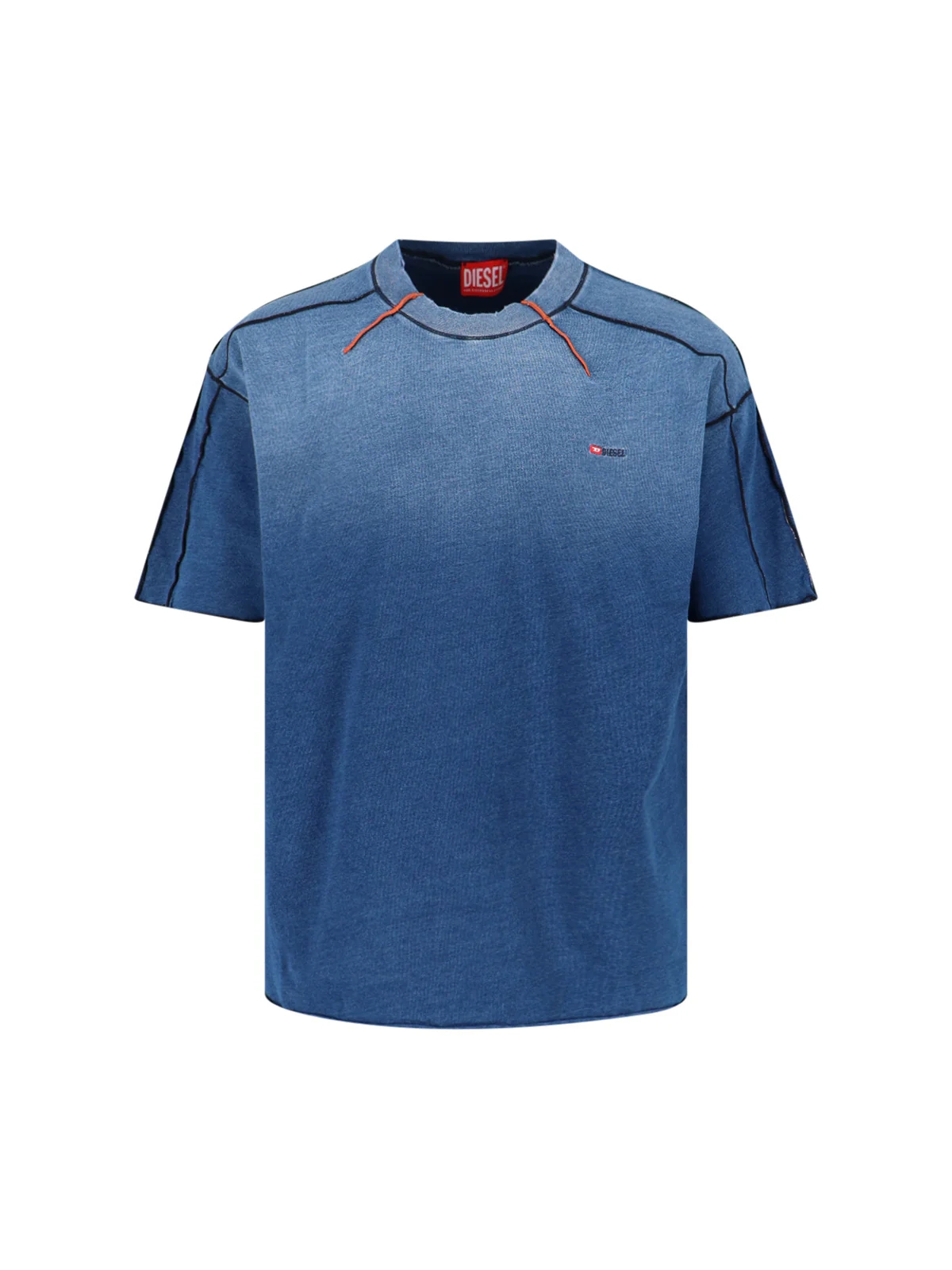 Diesel Men’s Cotton T-Shirt with Stretch Rib Trim