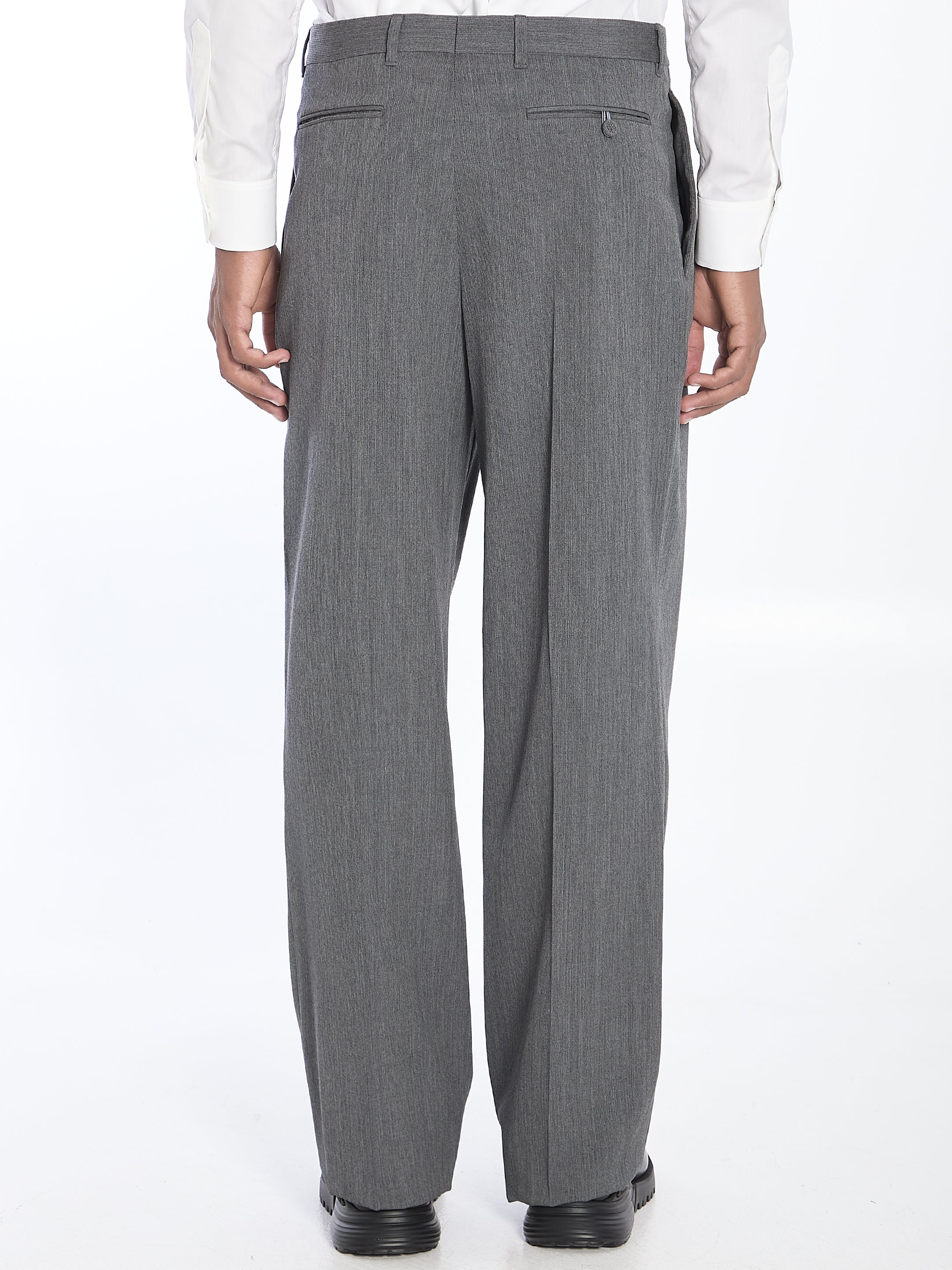 DIOR HOMME Pleated Pants with Cuffs Virgin Wool Twill Blend - Image 6