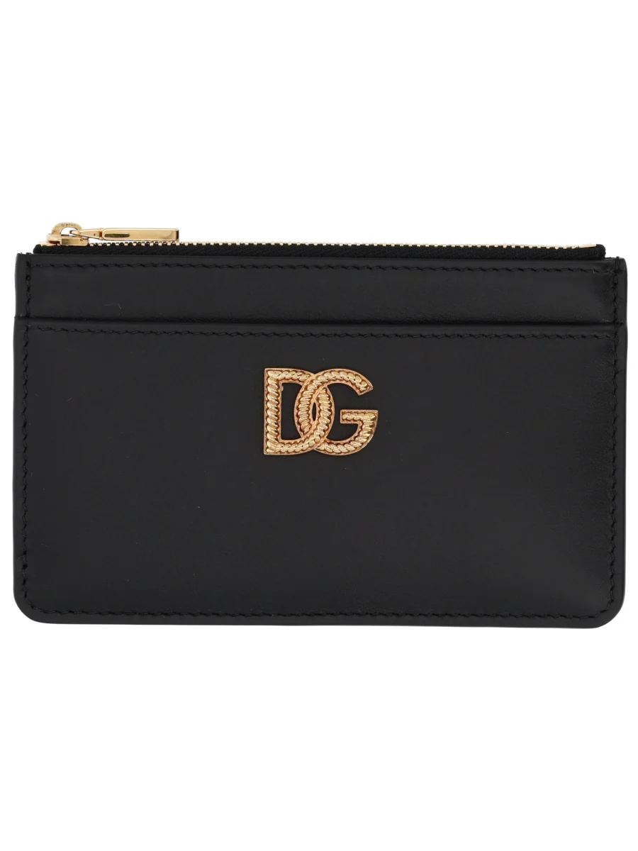 DOLCE & GABBANA Calfskin Card Holder with DG Logo