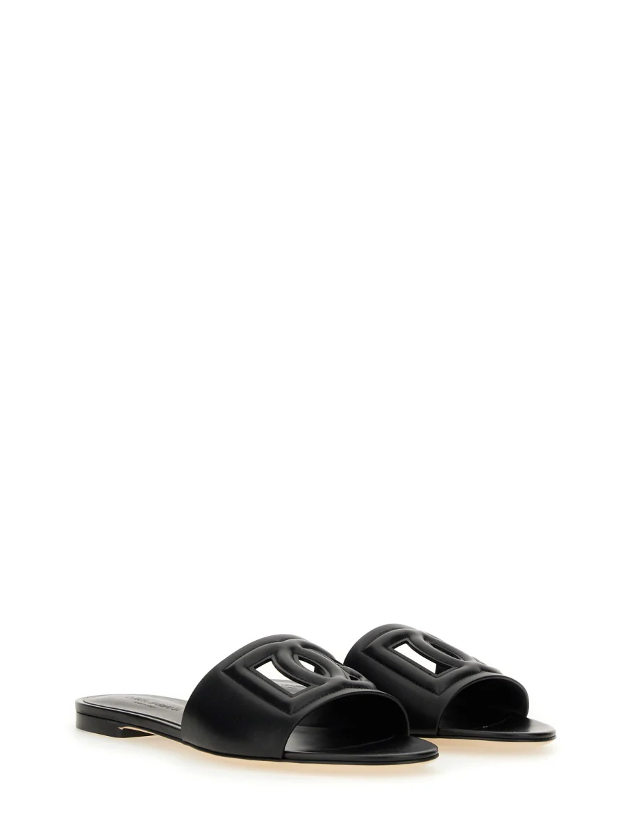 DOLCE & GABBANA Calfskin Slides with DG Millennials Logo for Women - Image 4