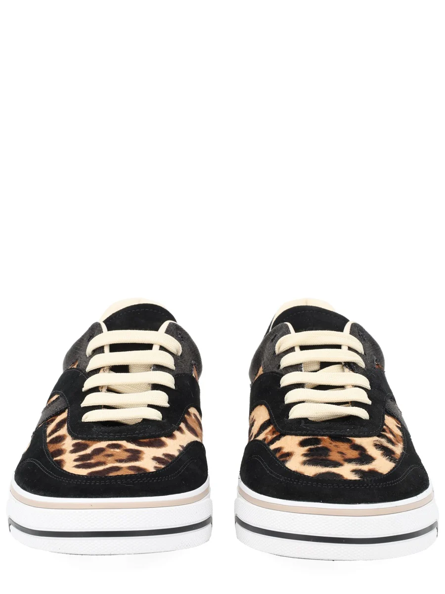 DOLCE & GABBANA Cheetah-Print Clear-Sole High-Top Sneakers - Image 3