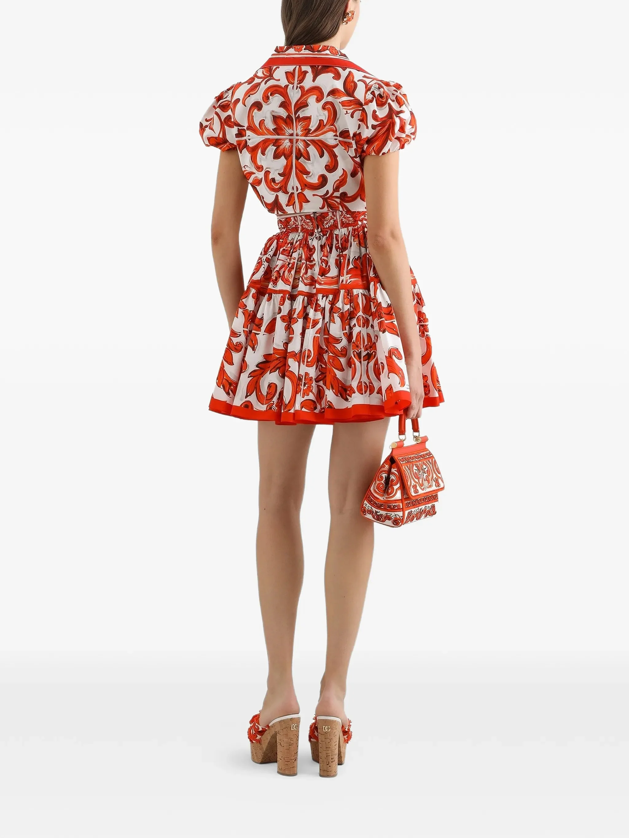 Dolce & Gabbana Flounce Mini Skirt with Back Zip Closure - Size 40 - Image 3