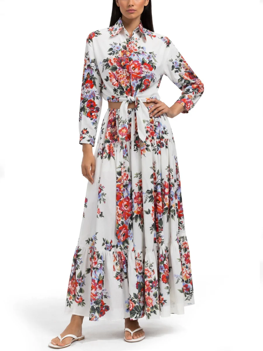 DOLCE & GABBANA Flower Bouquet-print Cotton Shirt - Image 3