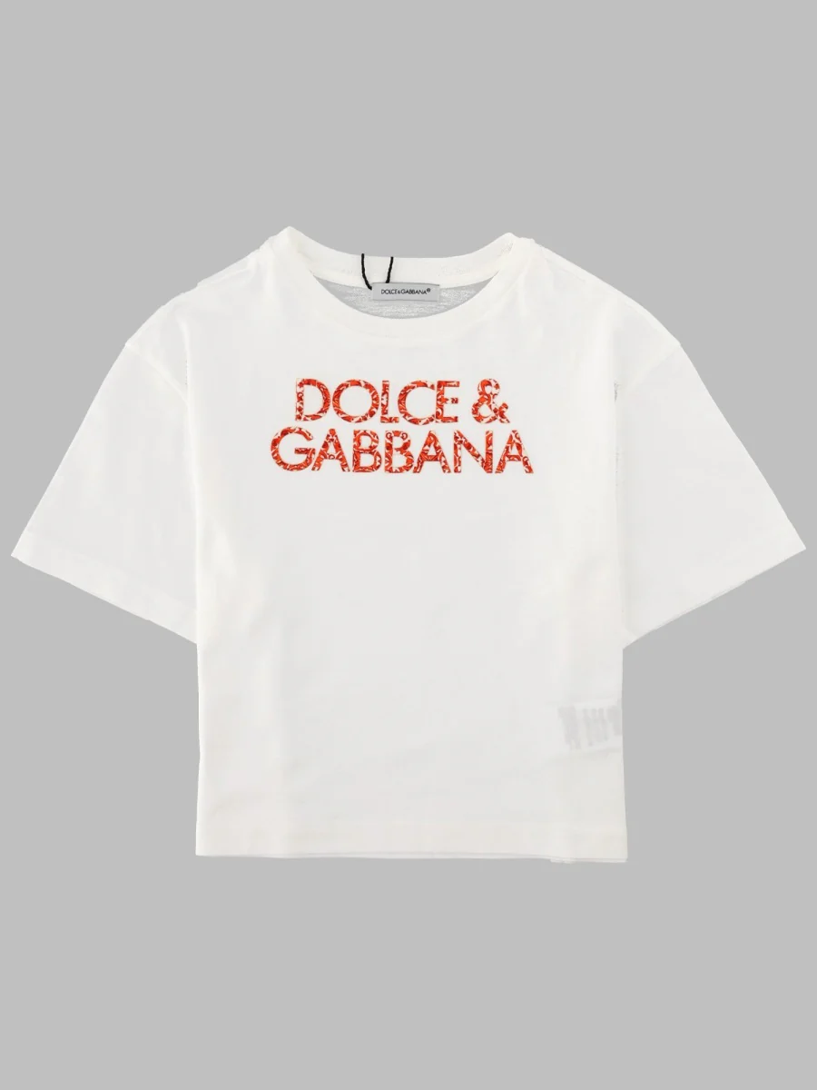 Dolce & Gabbana Girls 100% Cotton Short-Sleeve T-Shirt