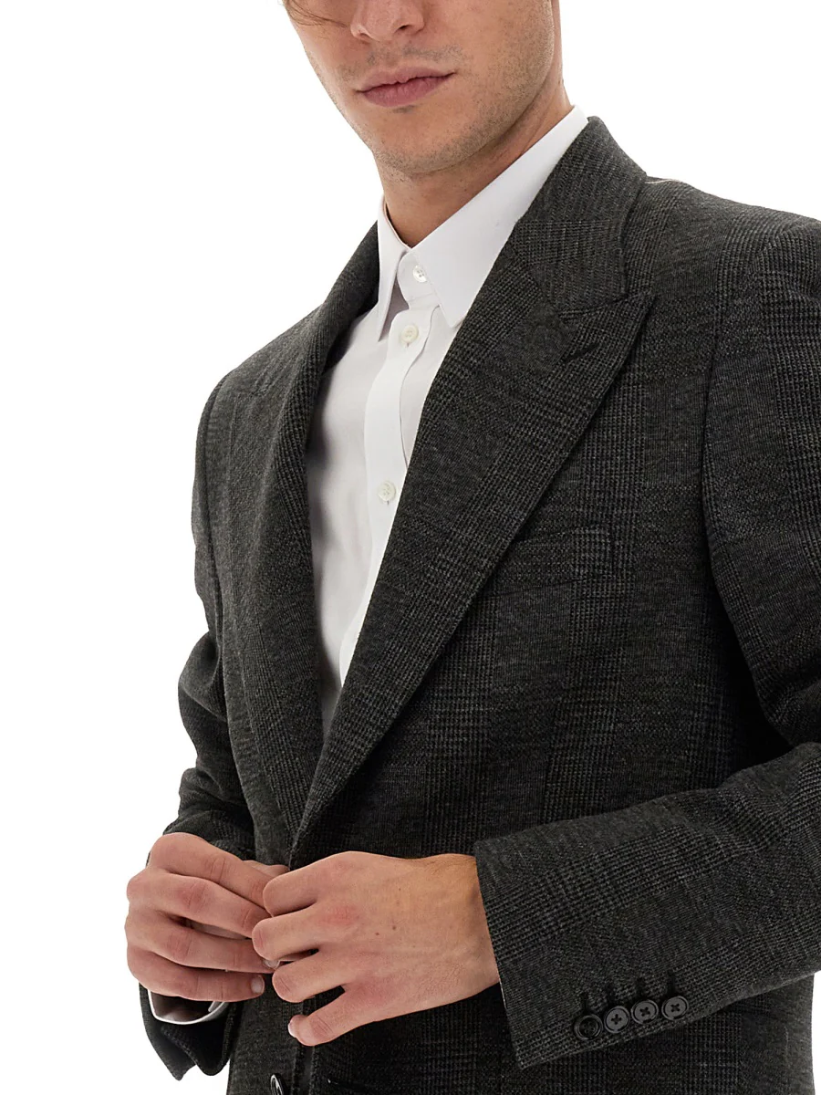 DOLCE & GABBANA Glen Plaid Stretch Jersey Jacket - Image 4