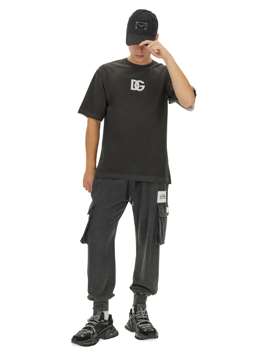 DOLCE & GABBANA Logo Cotton Trousers - Image 2