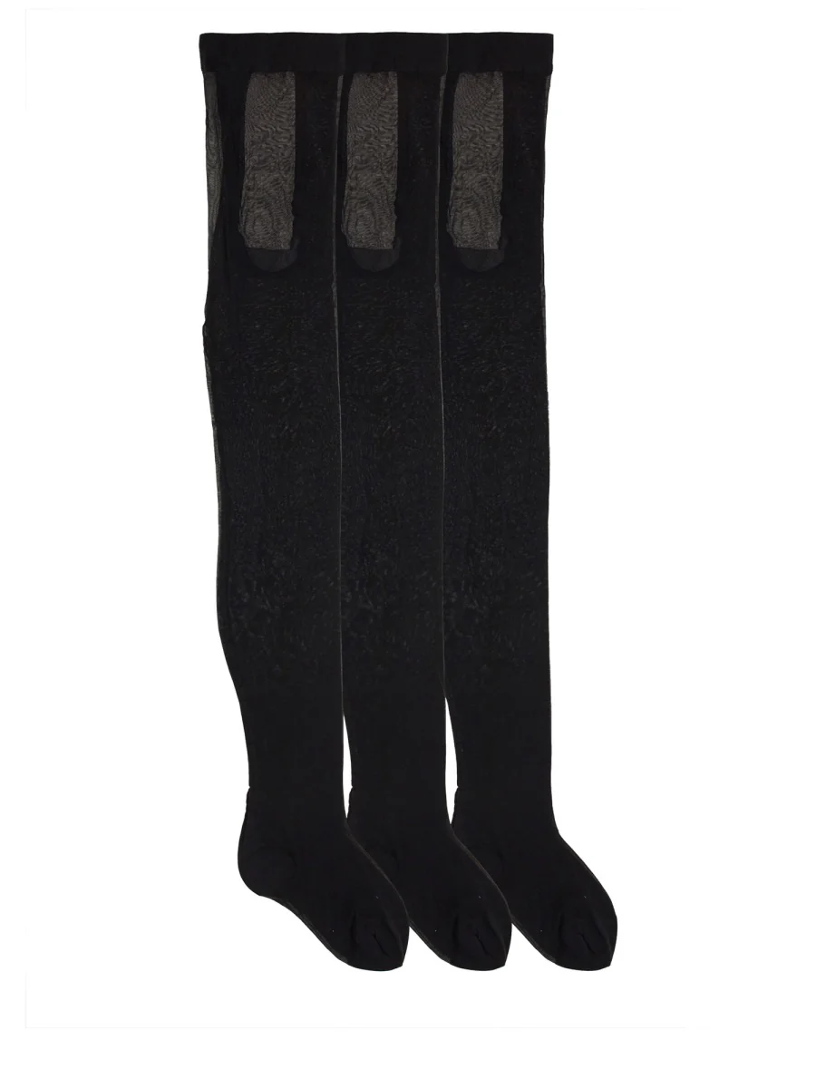 DOLCE & GABBANA Nylon Tights with Jacquard DG Logo