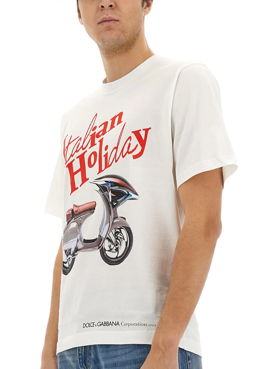 DOLCE & GABBANA Short-sleeved T-shirt with DG Logo Print - Image 2