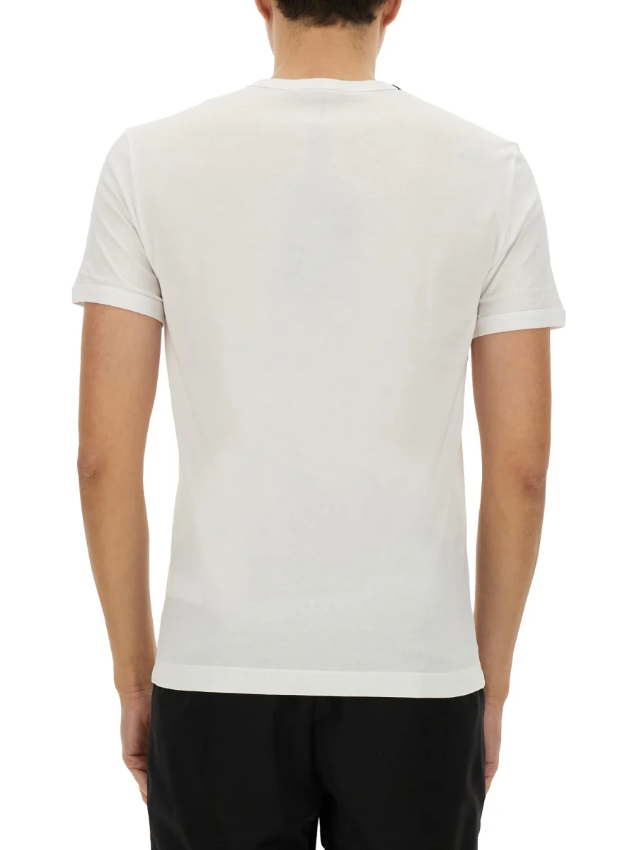 DOLCE & GABBANA T-shirt in Cotone Con Patch Araldico da Uomo - Image 3