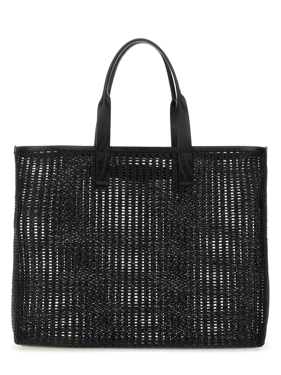 DOLCE & GABBANA Woven Mesh and Calfskin Shopper - Image 6