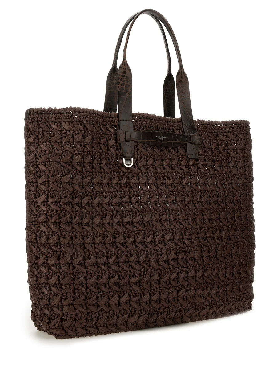 DOLCE & GABBANA Woven Mesh Shopping Bag - Image 2