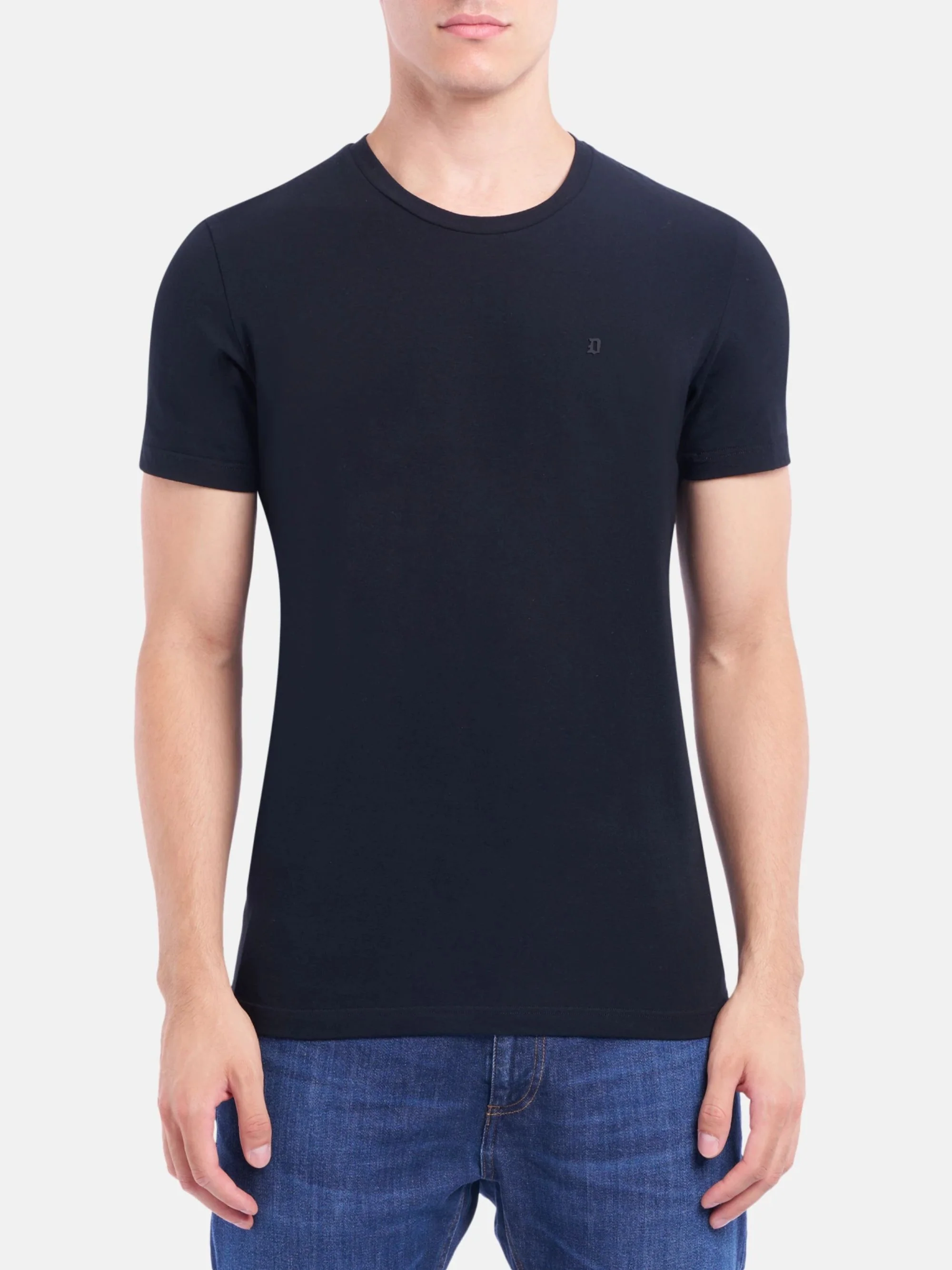 Dondup Logo Round Neck Short Sleeve T-Shirt for Men - Image 2