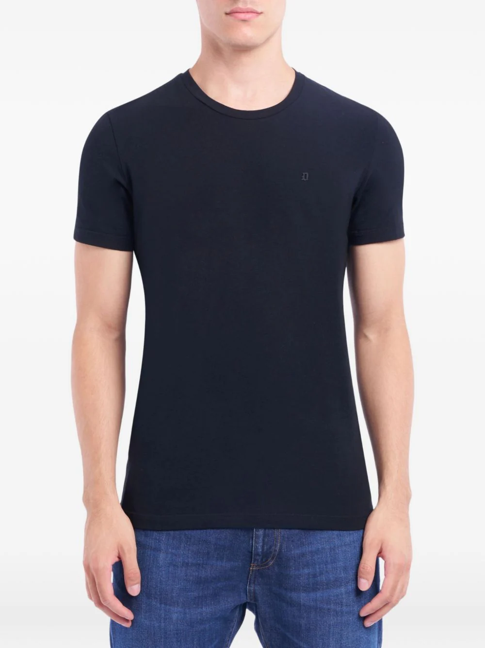 Dondup Logo Round Neck Short Sleeve T-Shirt for Men - Image 6