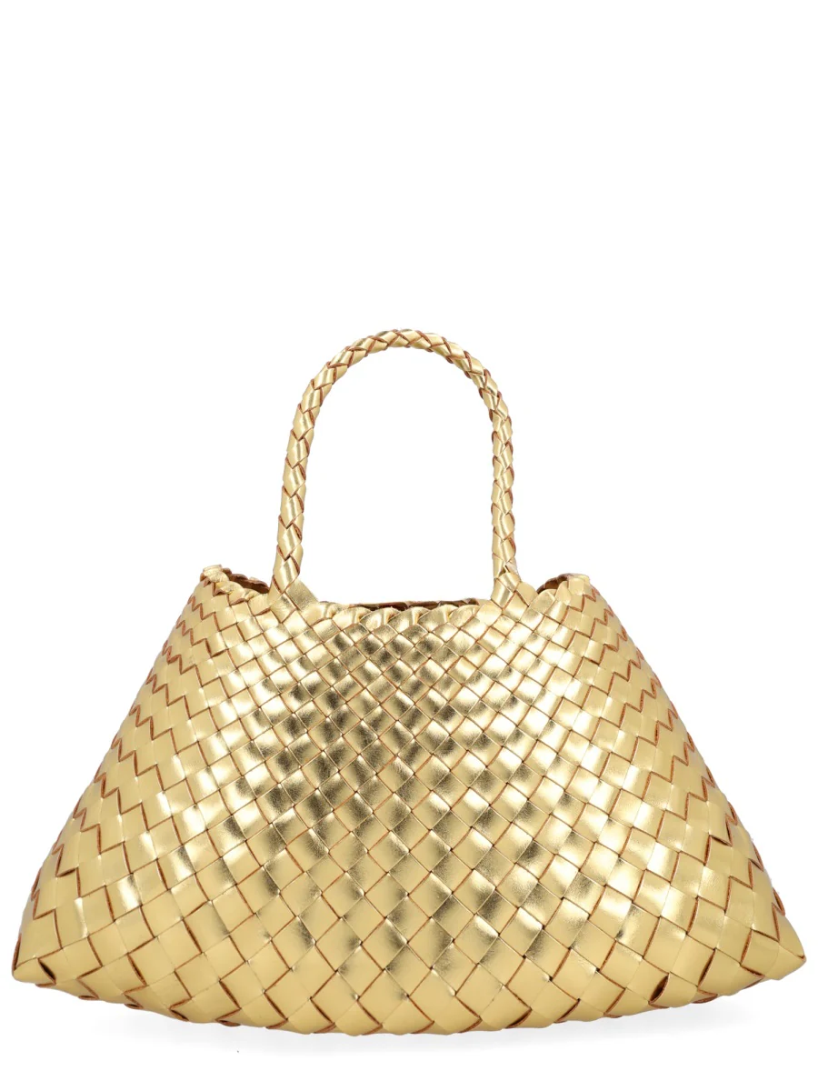 DRAGON DIFFUSION Santa Croce Handbag with Two Top Handles and Interwoven Design in Leather Woman - Image 3