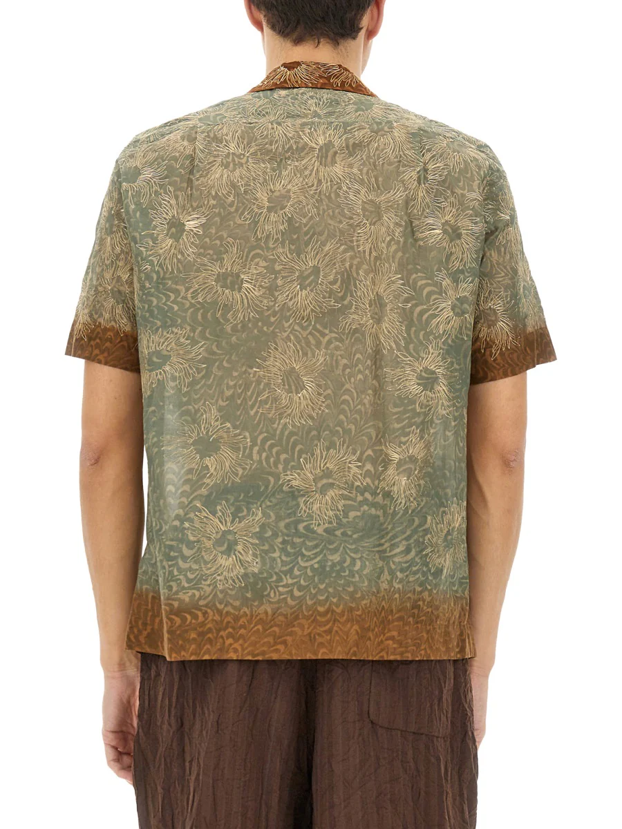 DRIES VAN NOTEN COTTON BOXY FIT SHIRT with PRINT and EMBROIDERY - Image 3