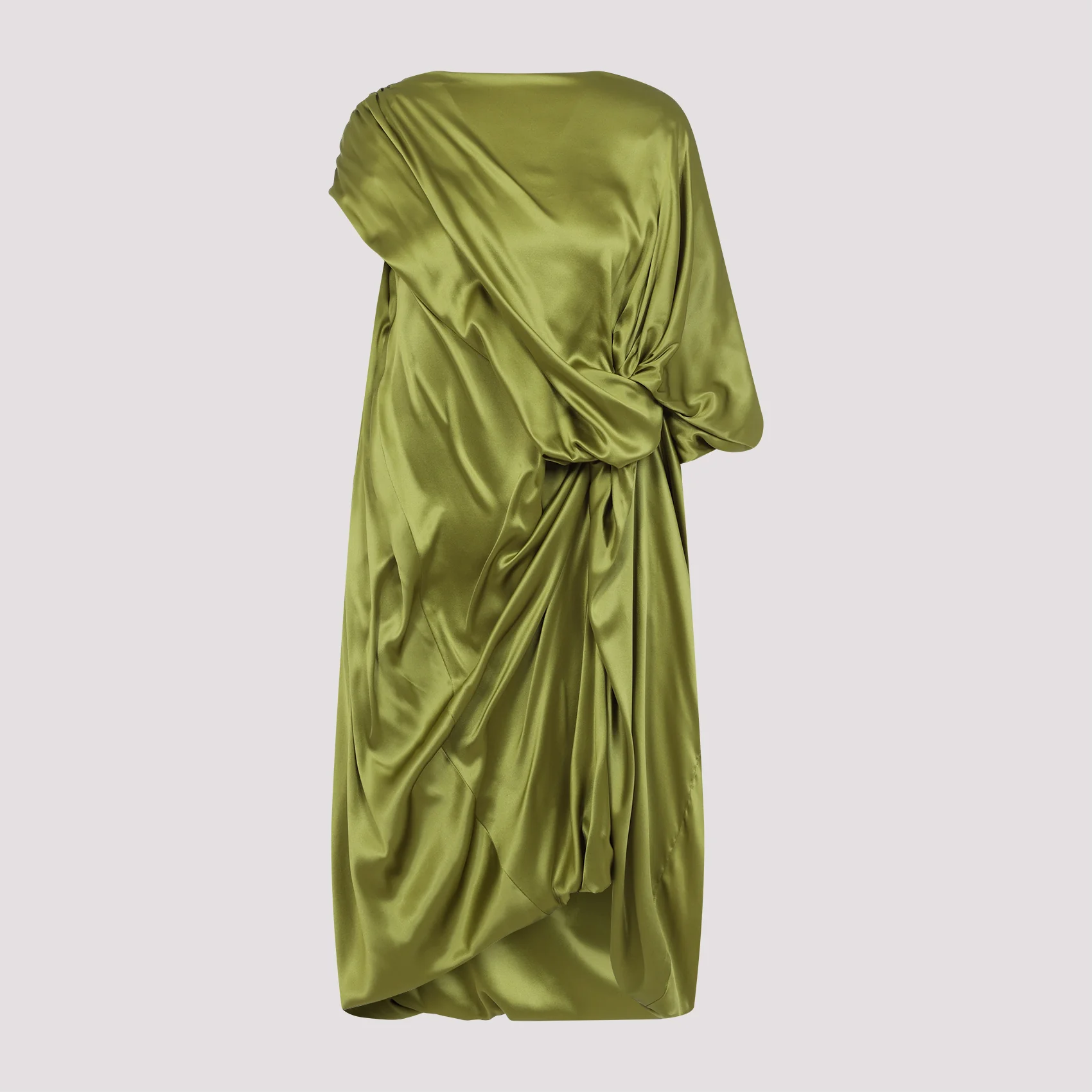 Dries Van Noten Dalant Silk Dress with Lateral Knot - Image 3