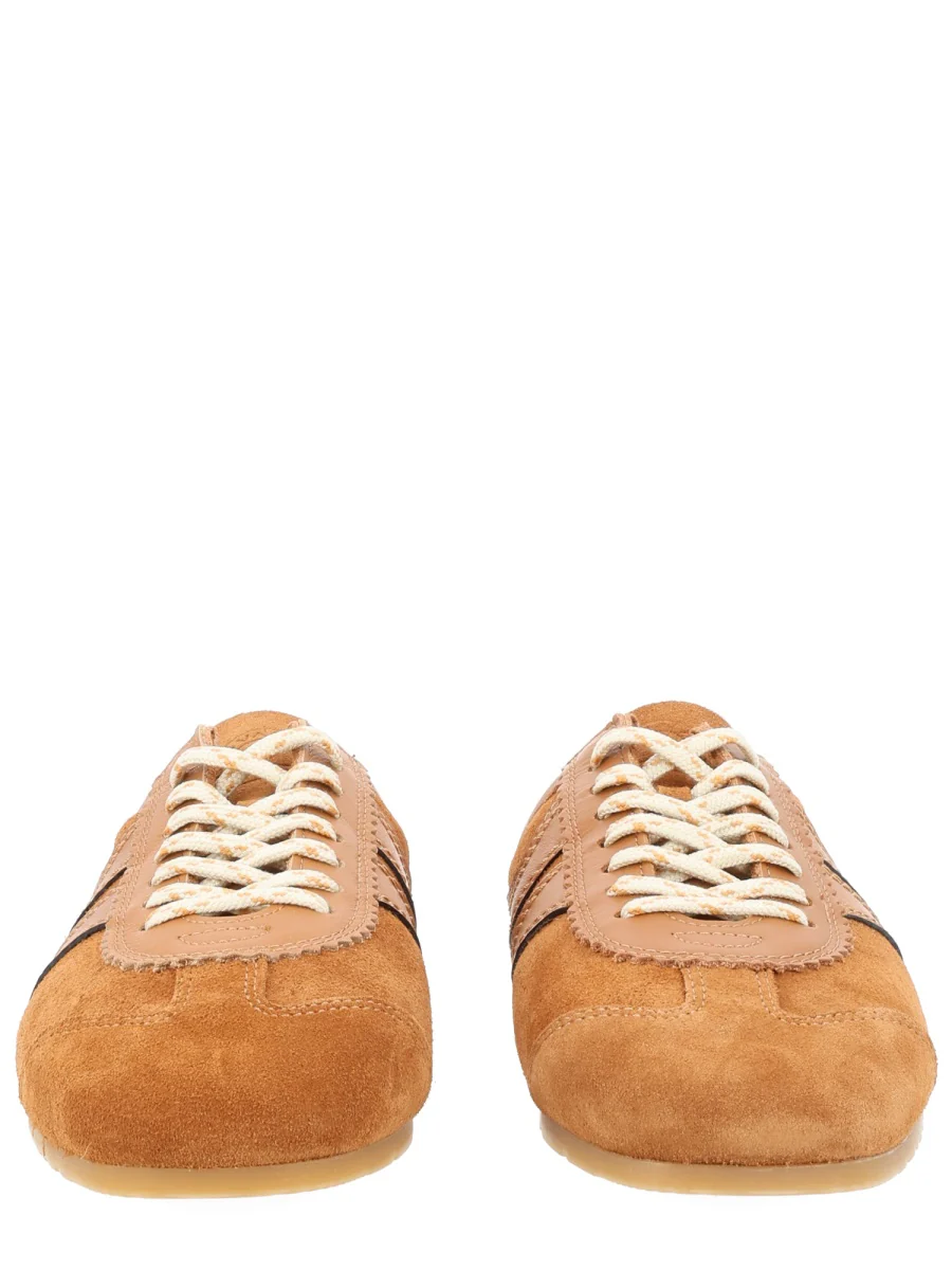 DRIES VAN NOTEN Leather-trimmed Suede Sneakers - Image 2
