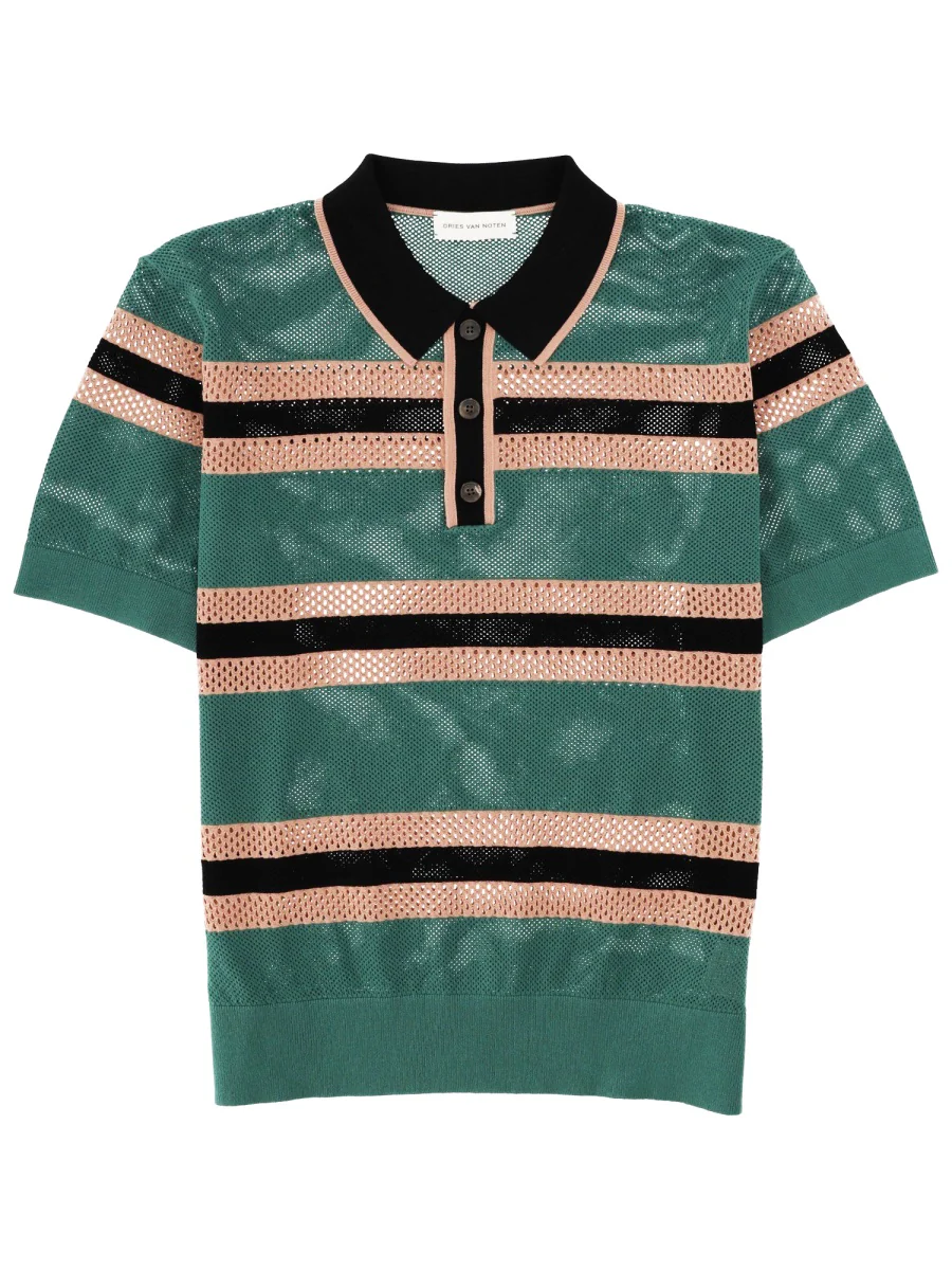 DRIES VAN NOTEN Mesh Polo Shirt - Image 4