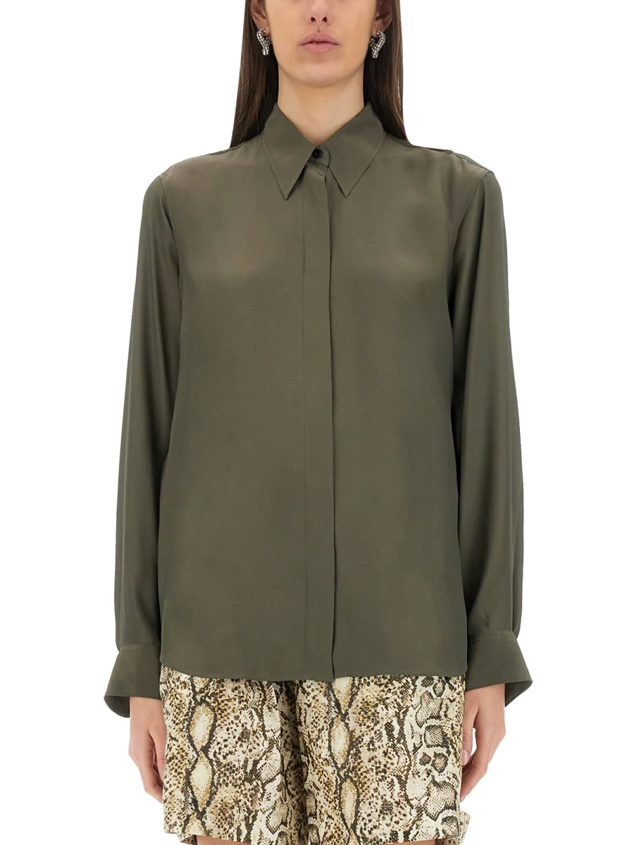 DRIES VAN NOTEN Silk Blend Satin Shirt - Regular Fit - Image 5