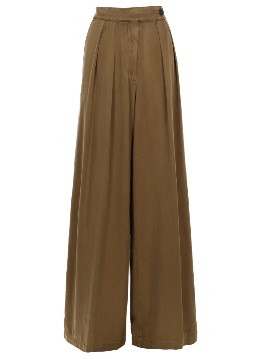 Dries Van Noten Wide Leg Trousers with Pique Detail