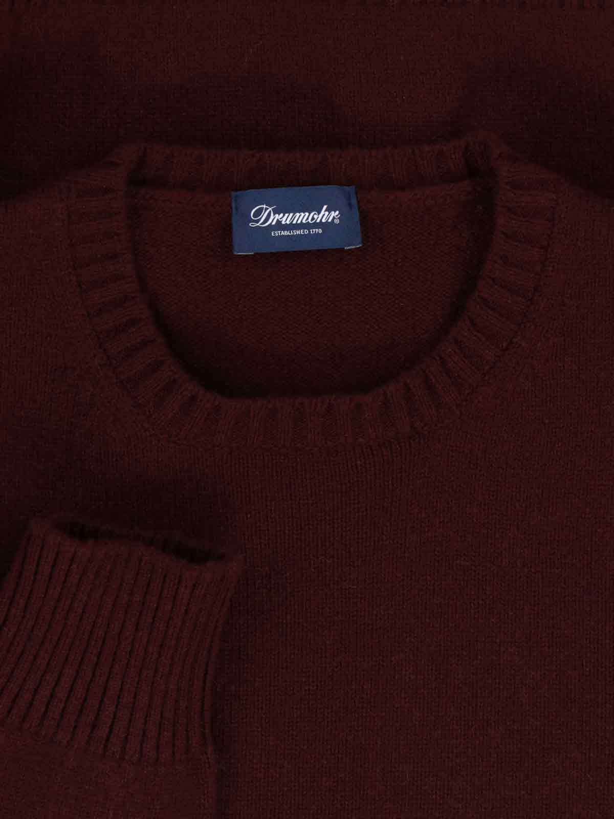 Drumohr Men’s Bright Red-Style 100% Cashmere Sweater - Image 3