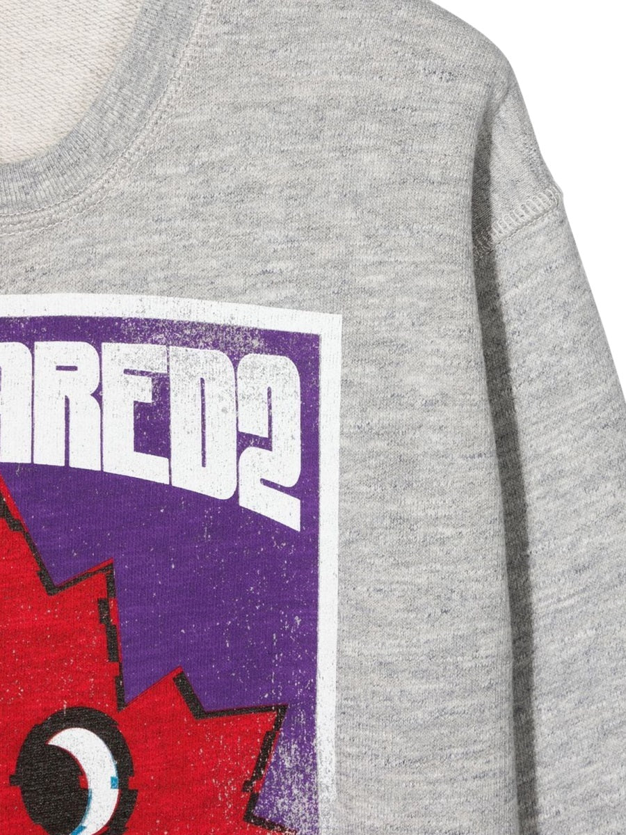 Dsquared Crewneck Sweatshirt with Front Leaf Print - Kids - Image 3