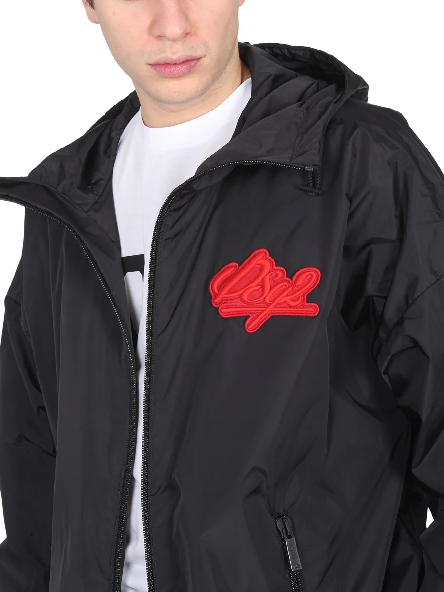 DSQUARED High Neck Hooded Jacket with Logo Patch - Image 4