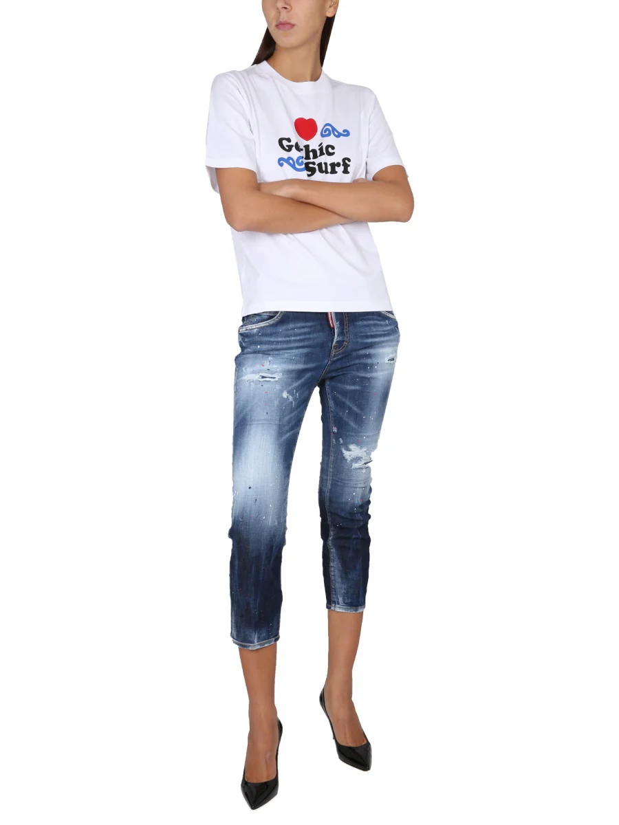 Dsquared Logo Print T-Shirt for Women - Image 2