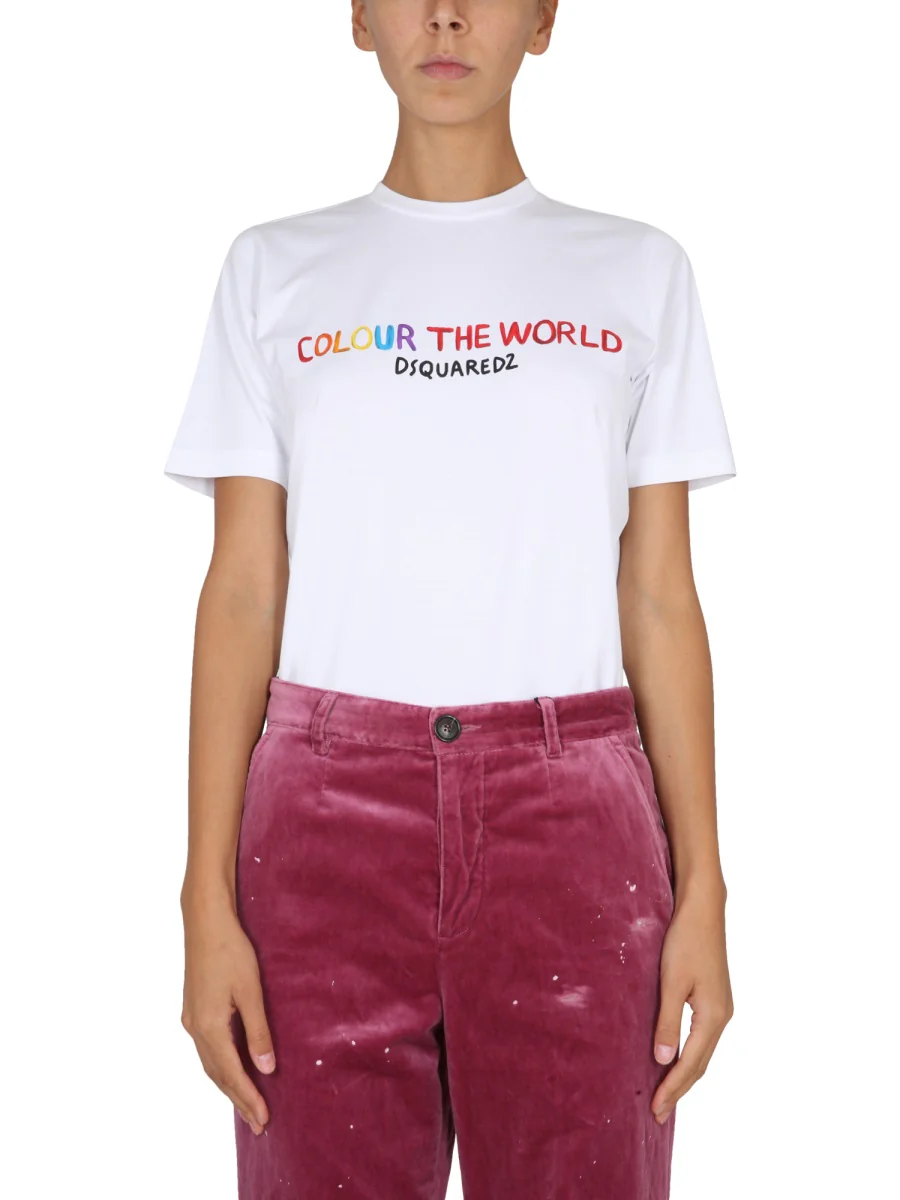Dsquared Logo Print T-Shirt for Women