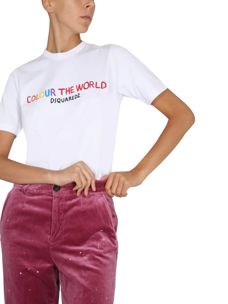 Dsquared Logo Print T-Shirt for Women - Image 4