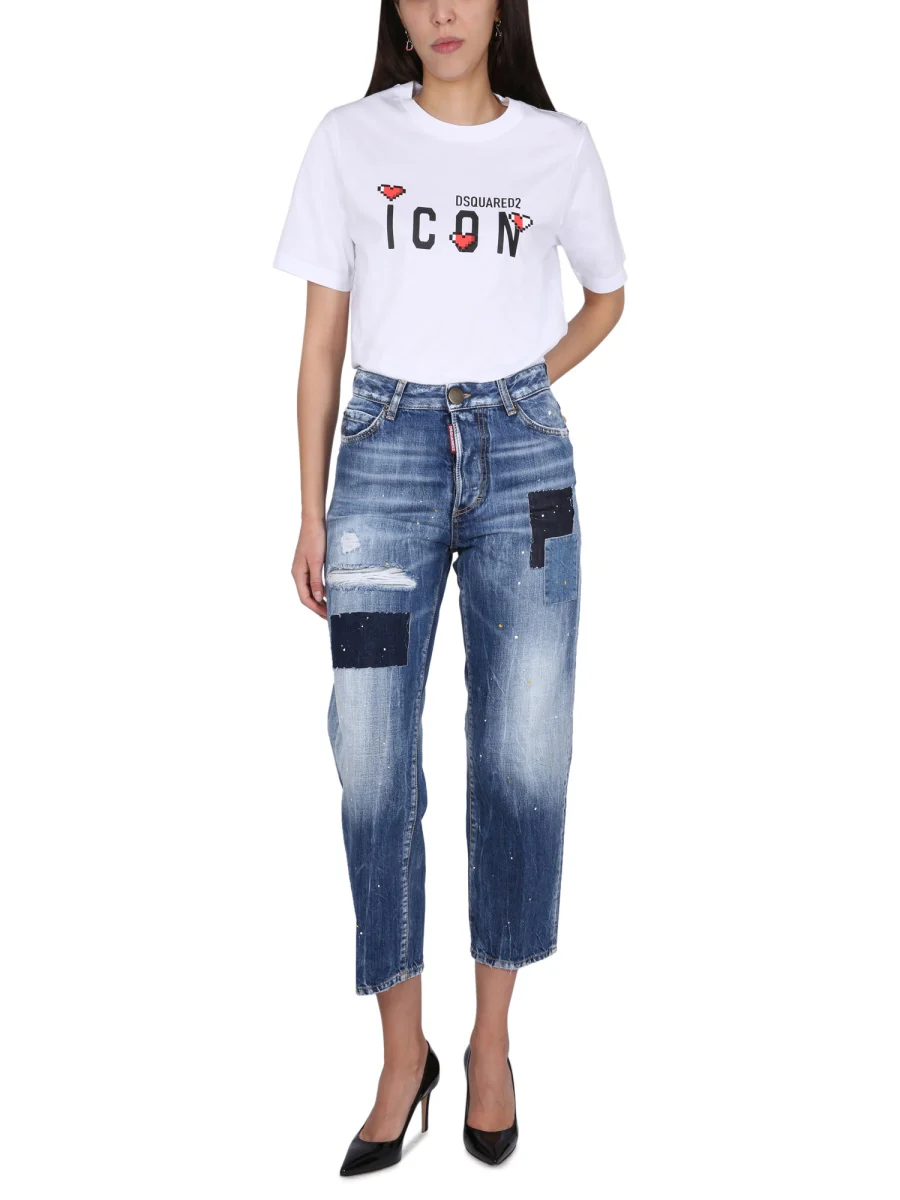 DSQUARED Multicolor Waved Stripes Boston Jeans - Image 2