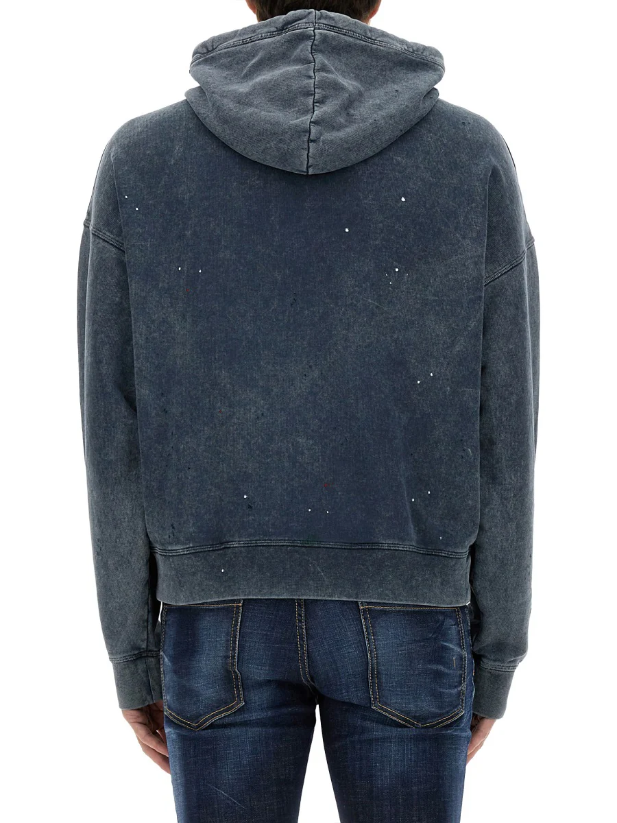 DSQUARED Printed Cypro Fit Cotton Fleece Hoodie - Image 3