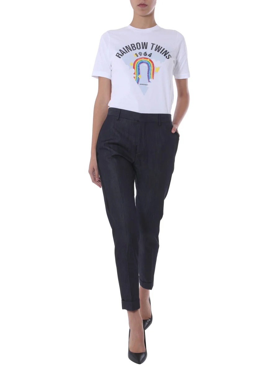 Dsquared Renny Fit Round Neck T-Shirt for Women - Image 3