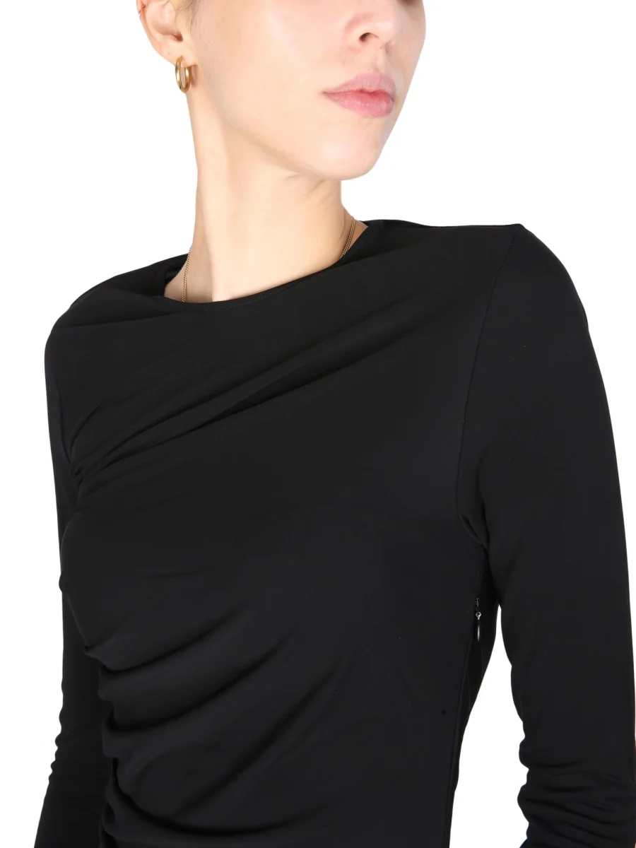 DSQUARED Ruched Long Sleeve Mini Dress - Image 4