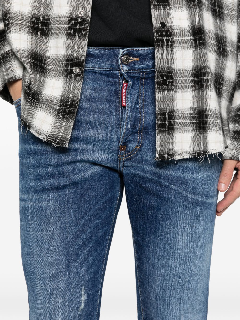 Dsquared2 Button-Fastening Five-Pocket Jeans for Men - Image 3