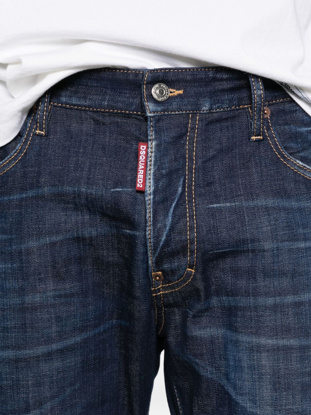 Dsquared2 Front Button Fastening Jeans with Belt Loops and Pockets - Image 2