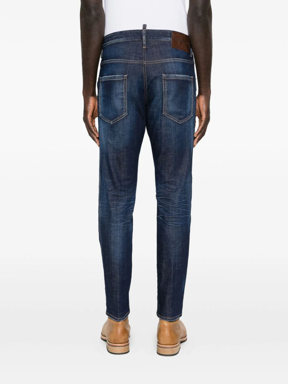 Dsquared2 Front Button Fastening Jeans with Belt Loops and Pockets - Image 3