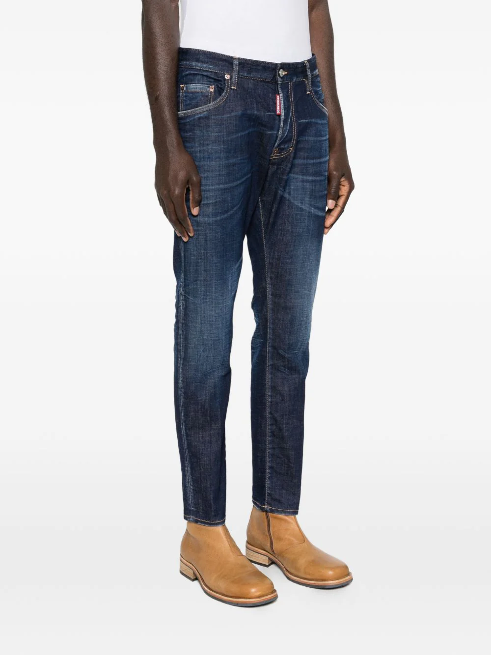 Dsquared2 Front Button Fastening Jeans with Belt Loops and Pockets - Image 5