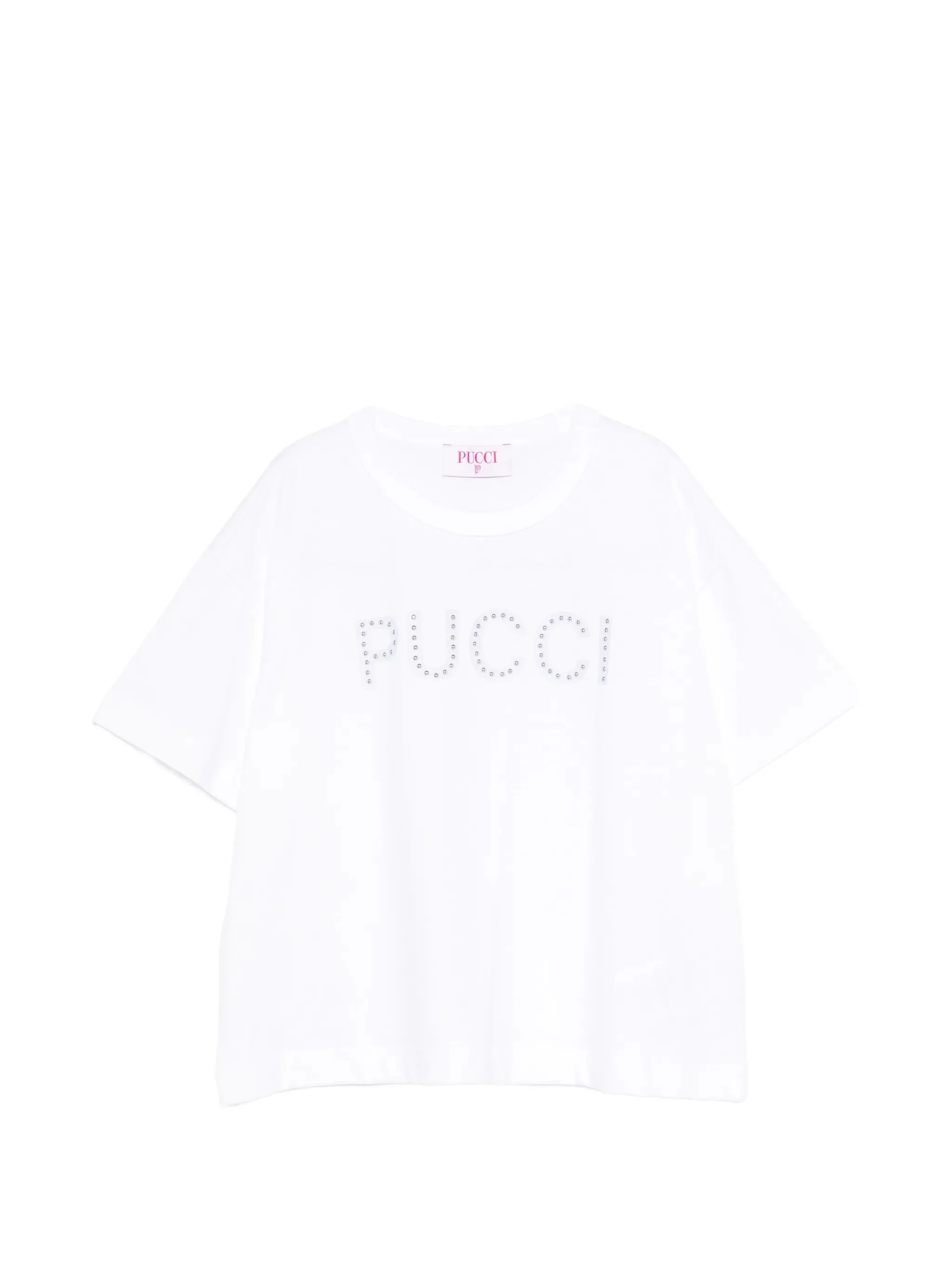 Emilio Pucci Embellished Logo T-Shirt - Girl's Short Sleeve Round Neck