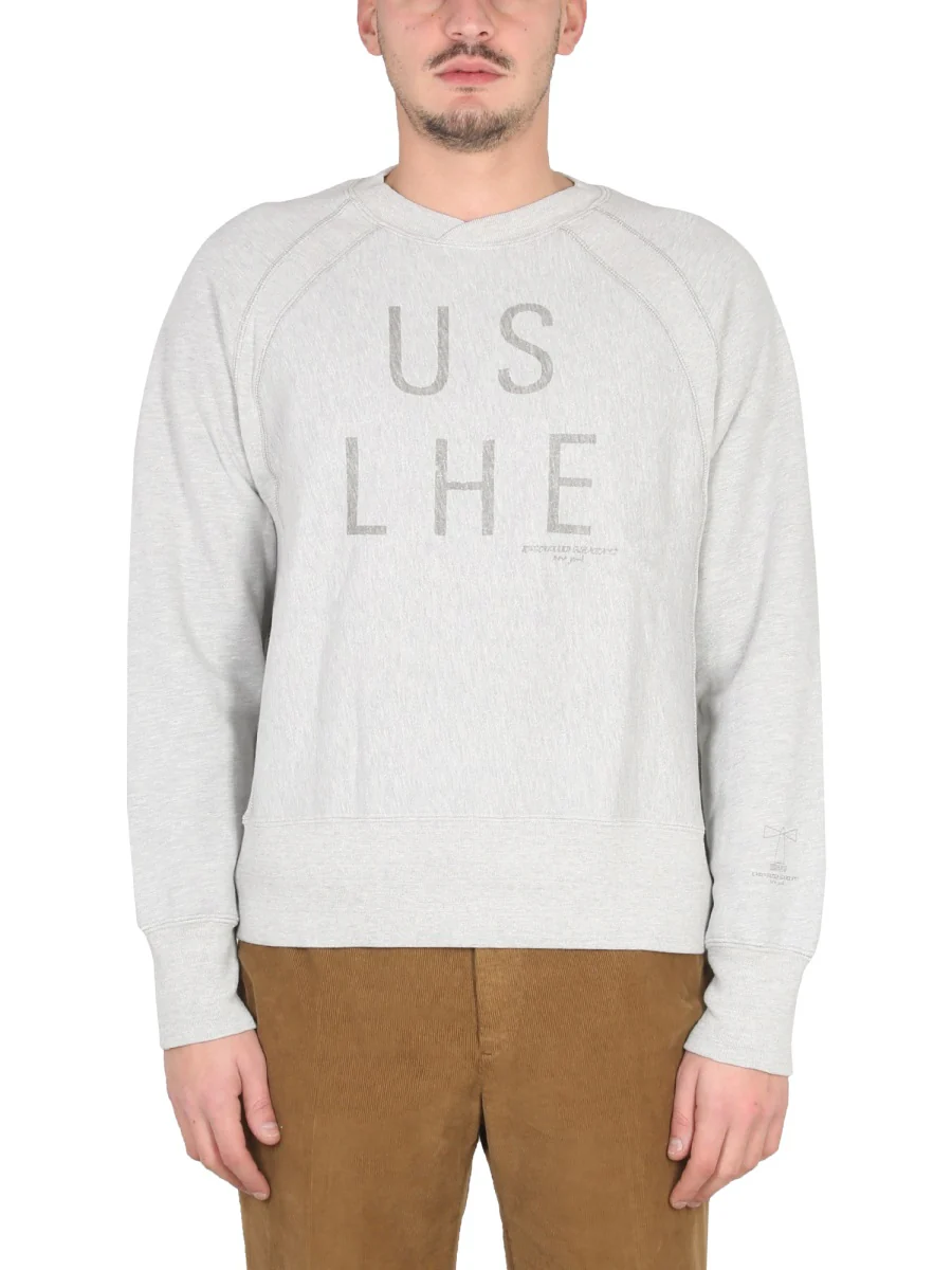 Engineered Garments Crewneck Sweatshirt with Front Logo Print
