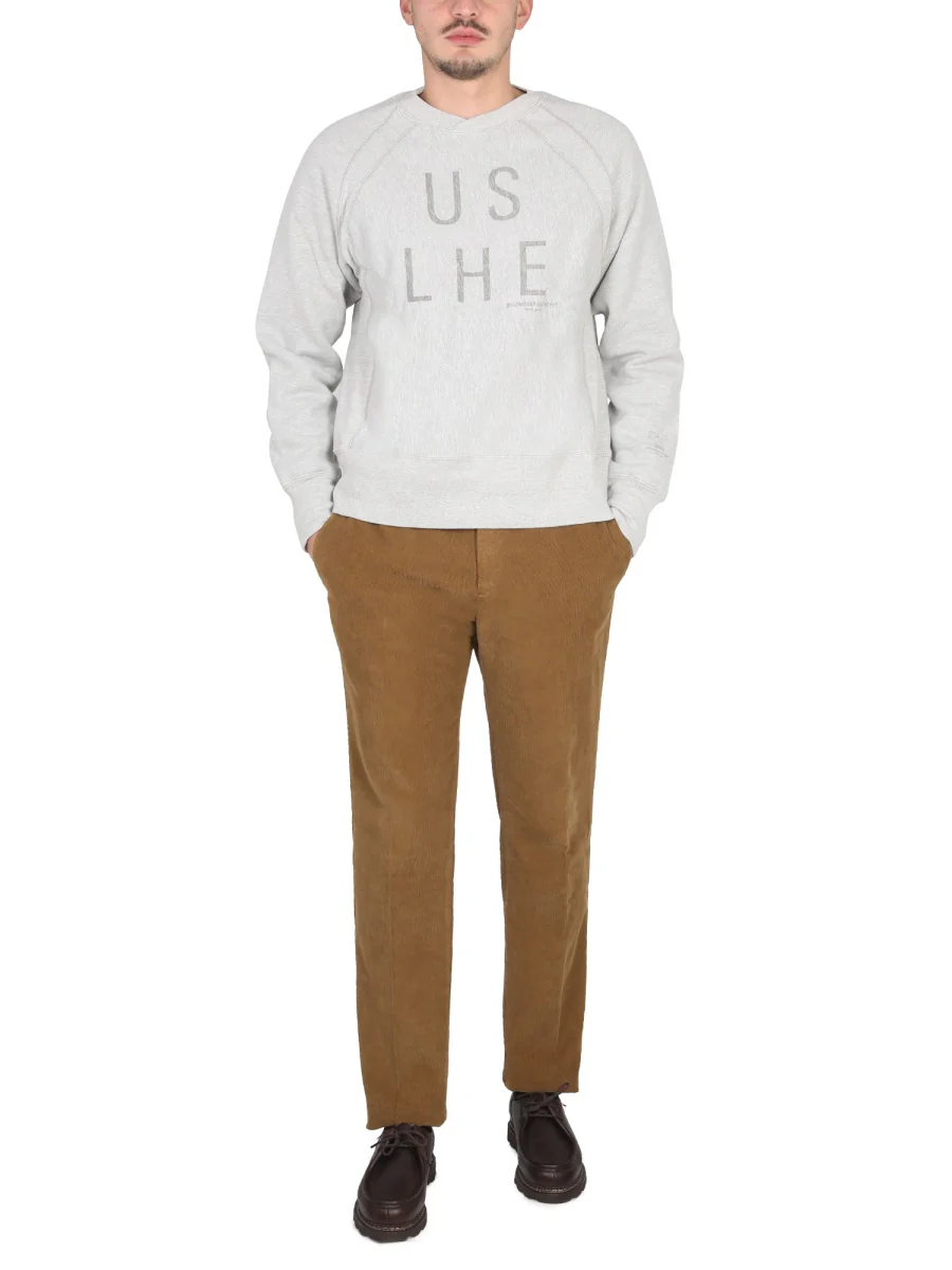 Engineered Garments Crewneck Sweatshirt with Front Logo Print - Image 2