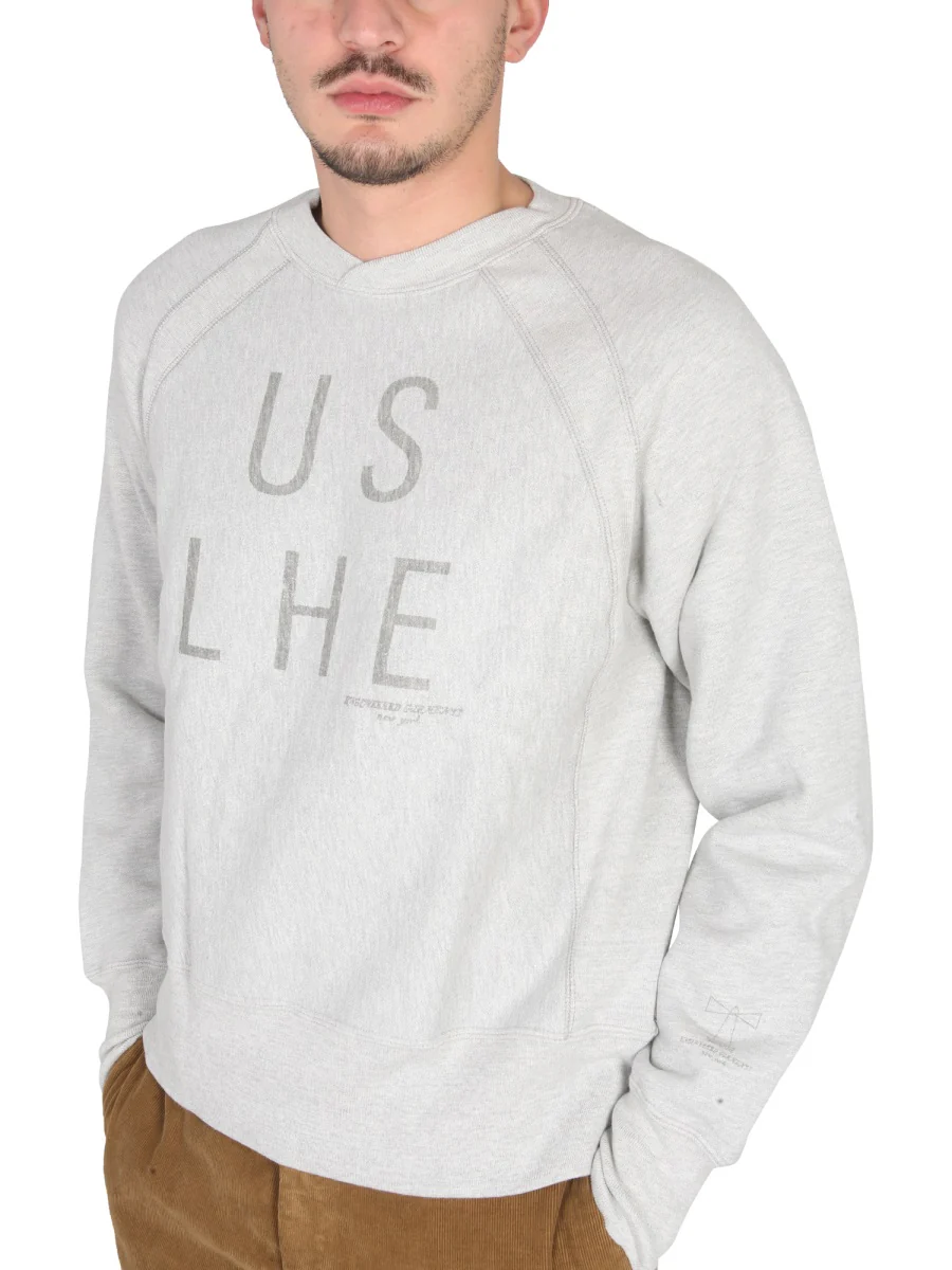 Engineered Garments Crewneck Sweatshirt with Front Logo Print - Image 4