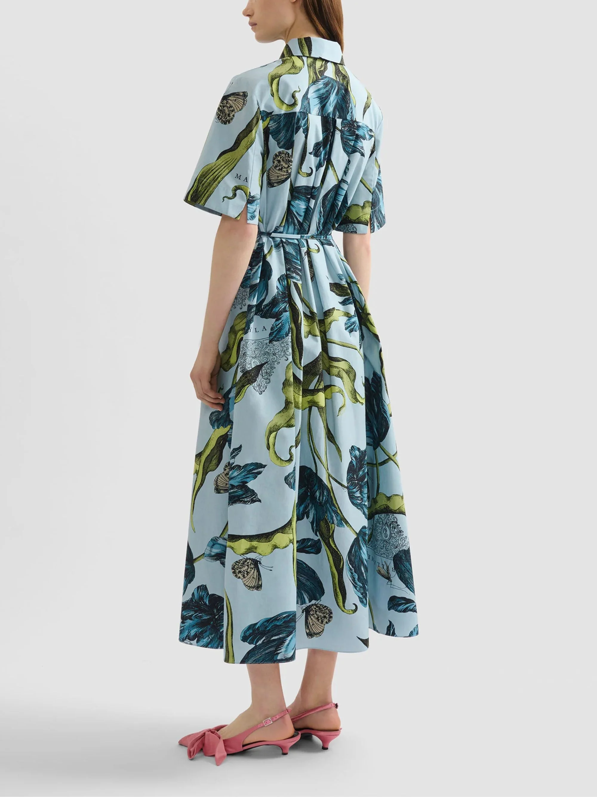 Erdem Floral Print Short Sleeve Mini Dress with Button Fastening - Image 3