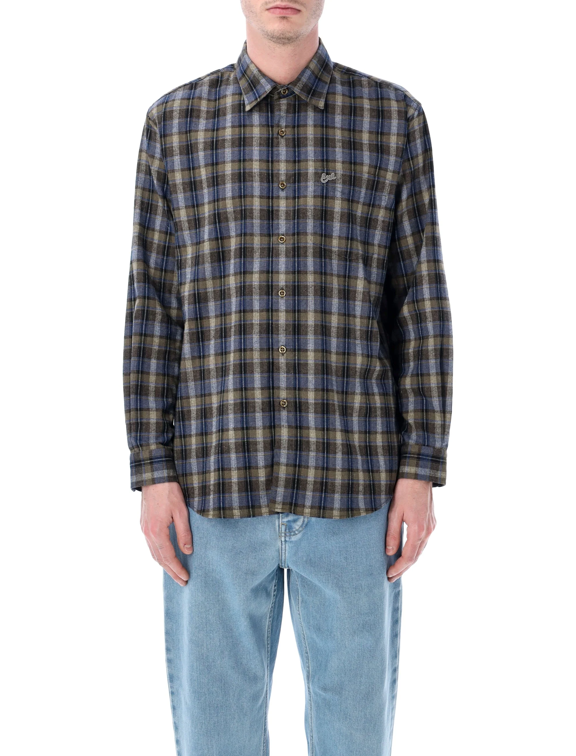 Erl Classic Plaid Button-Up Shirt - Size L