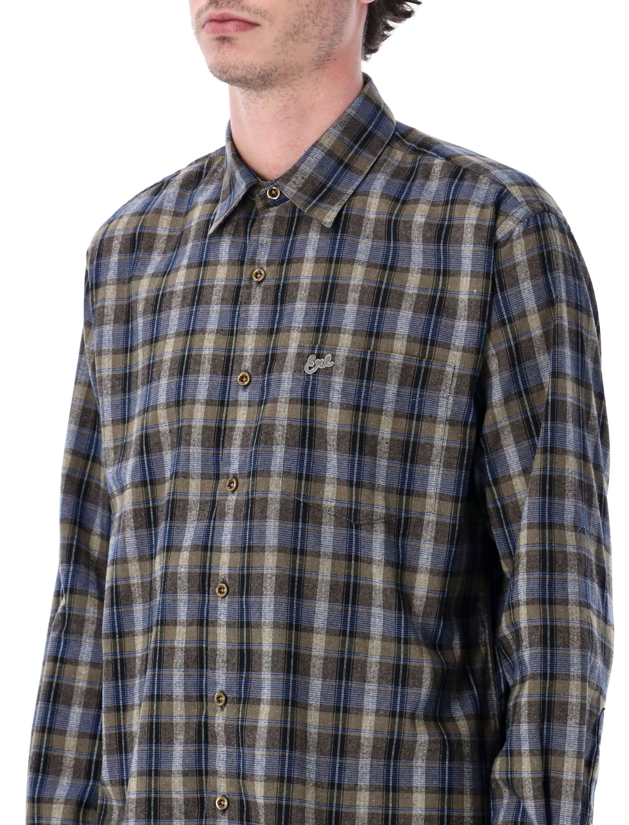 Erl Classic Plaid Button-Up Shirt - Size L - Image 3